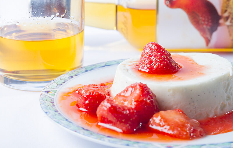 Dec 03 – Whisky pannacotta with strawberries.