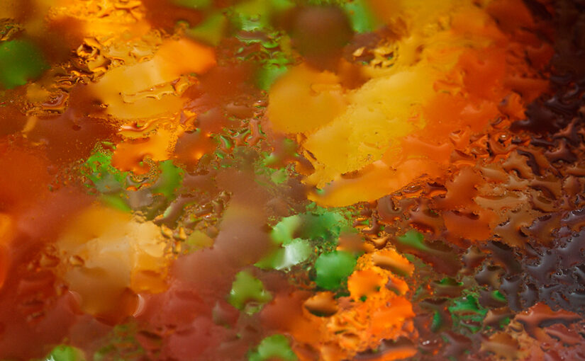Another "pan" photo while making dinner. The lid of glass and the steam are always creating some interesting things