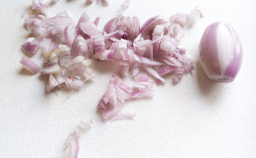 Cutting an onion in my kitchen