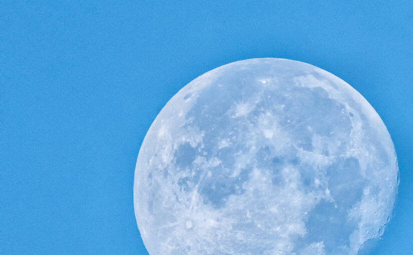 The moon in the morning